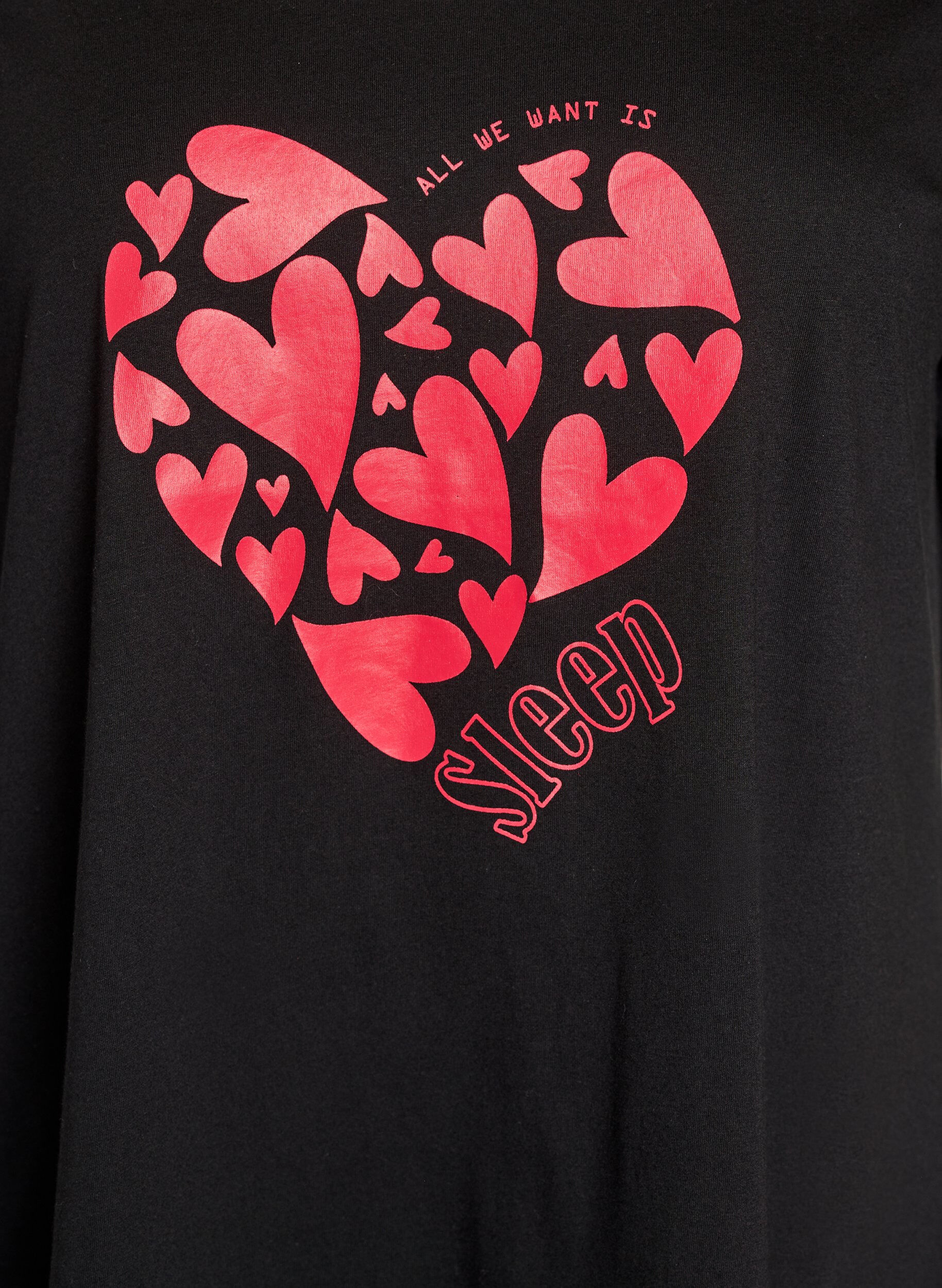 ZizziKurz&auml;rmeliges Nachthemd aus Bio-Baumwolle, Schwarz, Packshot image number 2