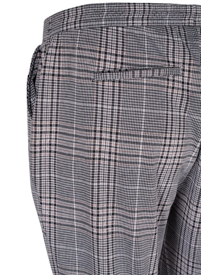 Cropped Hose Maddison mit Karomuster, Black Check, Packshot image number 3