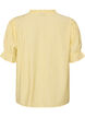 Kurz&auml;rmelige Bluse aus einer Viskosemischung mit Struktur und R&uuml;schen&auml;rmeln, Gelb, Packshot image number 1