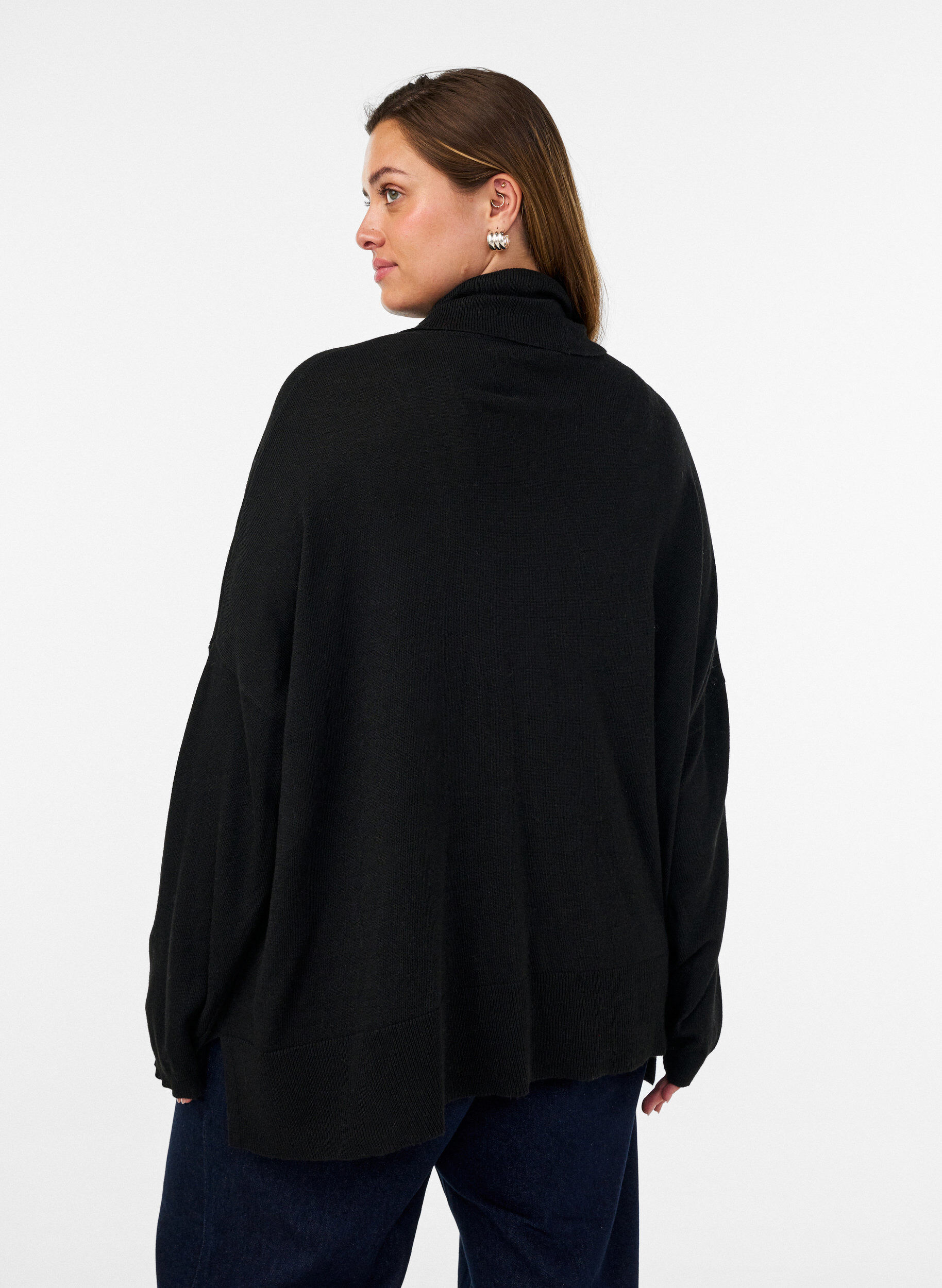 ZizziRollkragenpullover mit lockerer Passform, Schwarz, Model image number 2