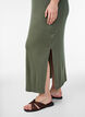 &Auml;rmelloses geripptes Kleid aus Viskose, Gr&uuml;n, Model image number 2