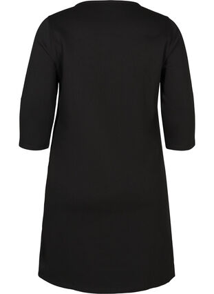 Sweatkleid aus Baumwolle mit Taschen und A-Linie, Black, Packshot image number 1