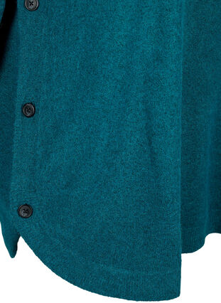Gestricker Pullover in melierter Optik mit Knopfdetails, Deep Lake Mel., Packshot image number 3