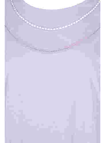 T-Shirt aus Baumwolle mit Spitzenband, Lavender, Packshot image number 2