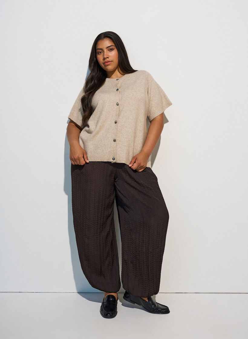 Strickjacke mit kurzen &Auml;rmeln, Beige, Model image number 1