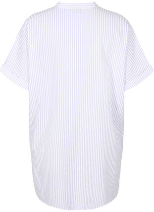 Gestreiftes Hemd mit Brusttaschen, White/LavenderStripe, Packshot image number 1