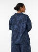 Bluse mit gewebter Struktur und V-Ausschnitt, Blau, Model image number 2