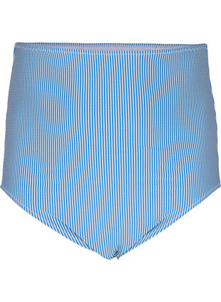 Gestreiftes Bikini-Unterteil mit extra hoher Taille, BlueWhite Stripe AOP, Packshot image number 0