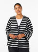 Strickjacke mit Bindebändchen, Black White stripe, Model image number 0