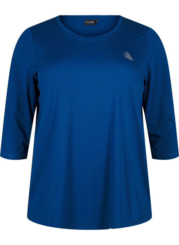 Trainingsshirt mit 3/4-&Auml;rmeln, Blau, Packshot image number 0