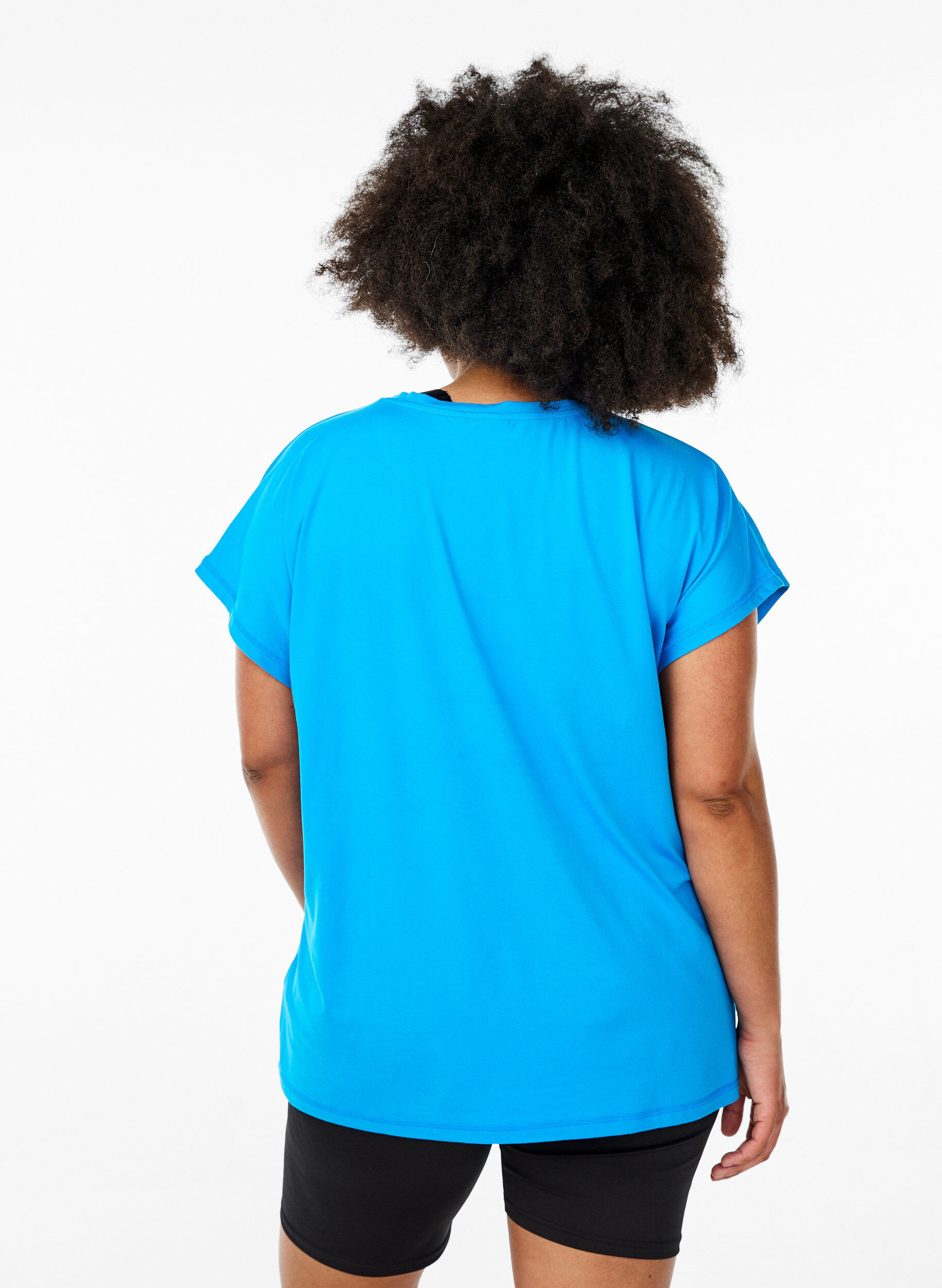 ZizziEinfarbiges Trainings-T-Shirt, Blau, Model image number 2