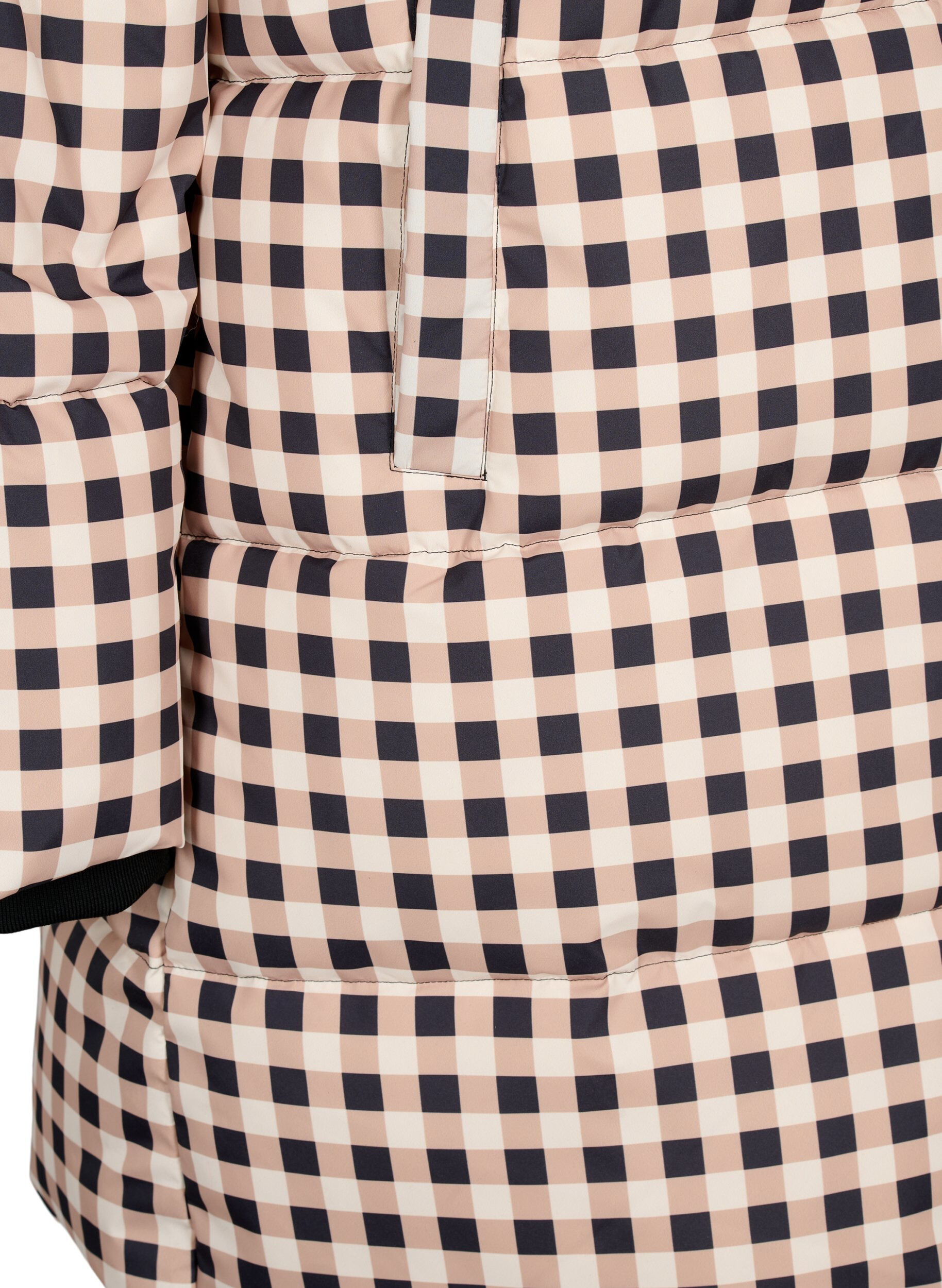 ZizziKarierte Puffer-Winterjacke, Black w. Nomad Check, Packshot image number 3