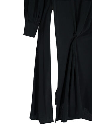 Lange Bluse aus Viskose mit hohem Schlitz, Black, Packshot image number 3
