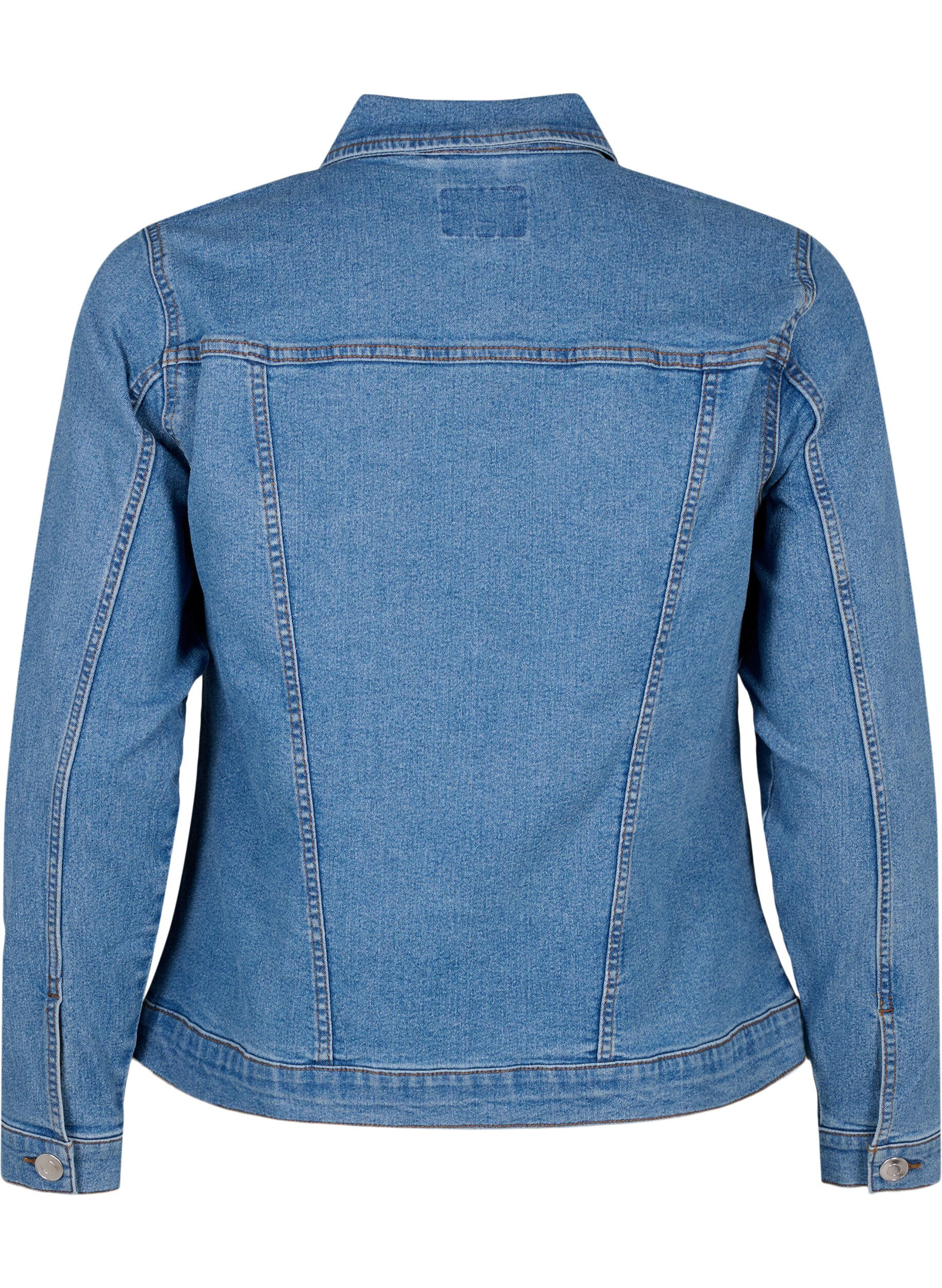 ZizziFLASH - Denim-Jacke aus elastischer Baumwollmischung, Blau, Packshot image number 1