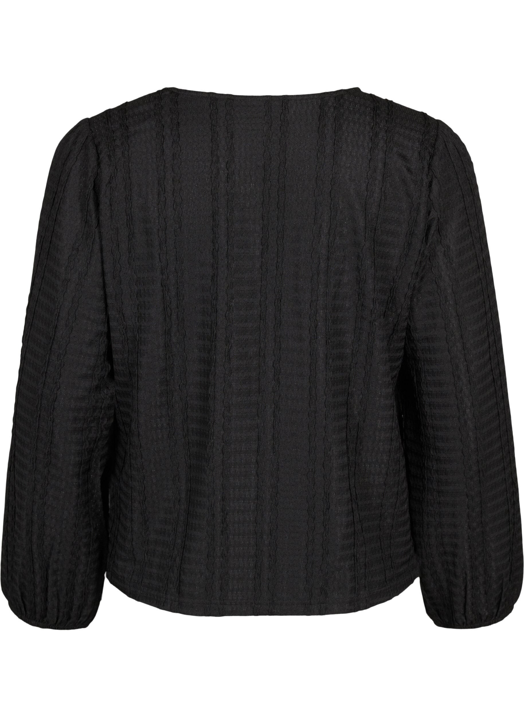 ZizziStrickjacke mit B&auml;ndern, Black, Packshot image number 1