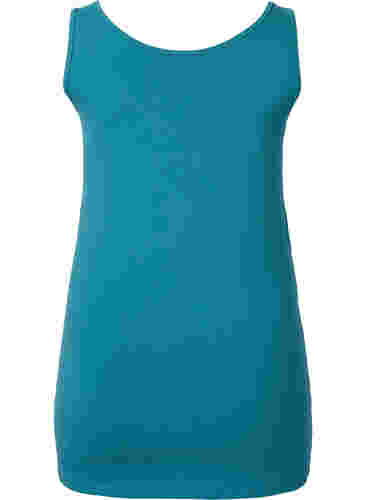Einfarbiges basic Top aus Baumwolle, Brittany Blue, Packshot image number 1
