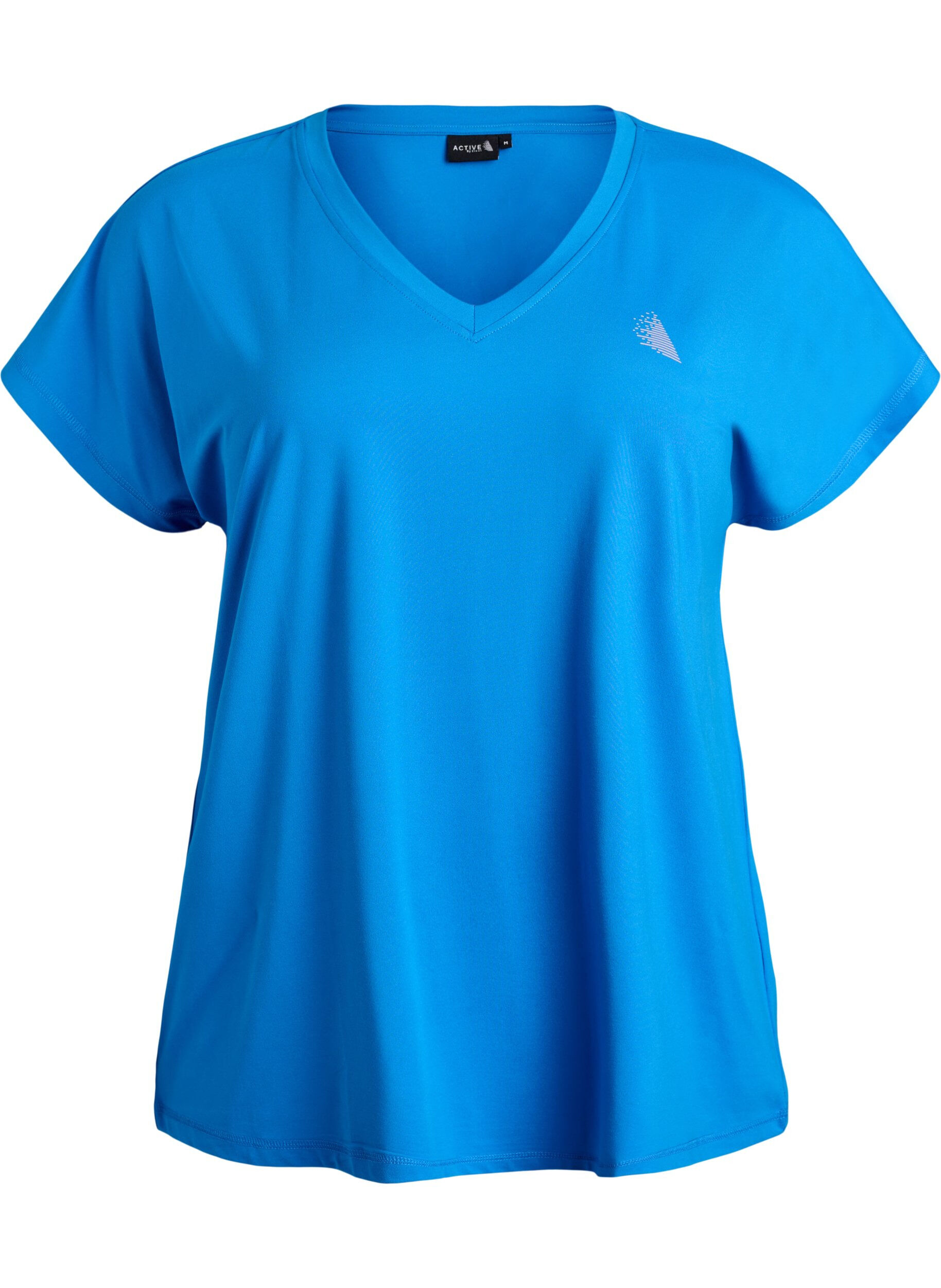 Lockeres Trainings-T-Shirt mit V-Ausschnitt