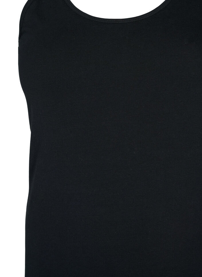 Einfarbiges basic Top aus Baumwolle, Schwarz, Packshot image number 2