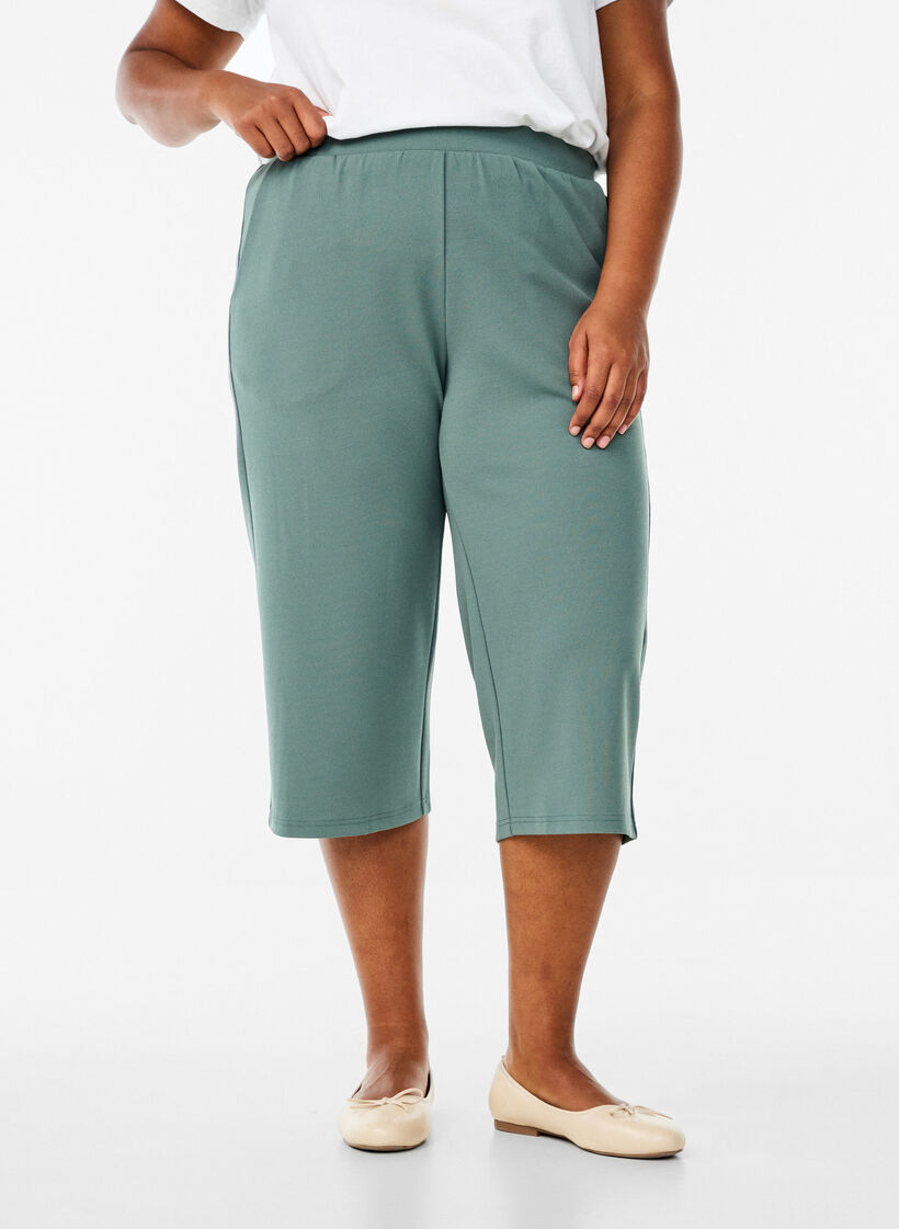 FLASH - Hochtaillierte Knickerbocker mit lockerem Schnitt, Gr&uuml;n, Model image number 2