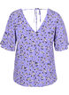 Gebl&uuml;mte Viskosebluse mit Schnurdetail, Lilac Flower Print, Packshot image number 1