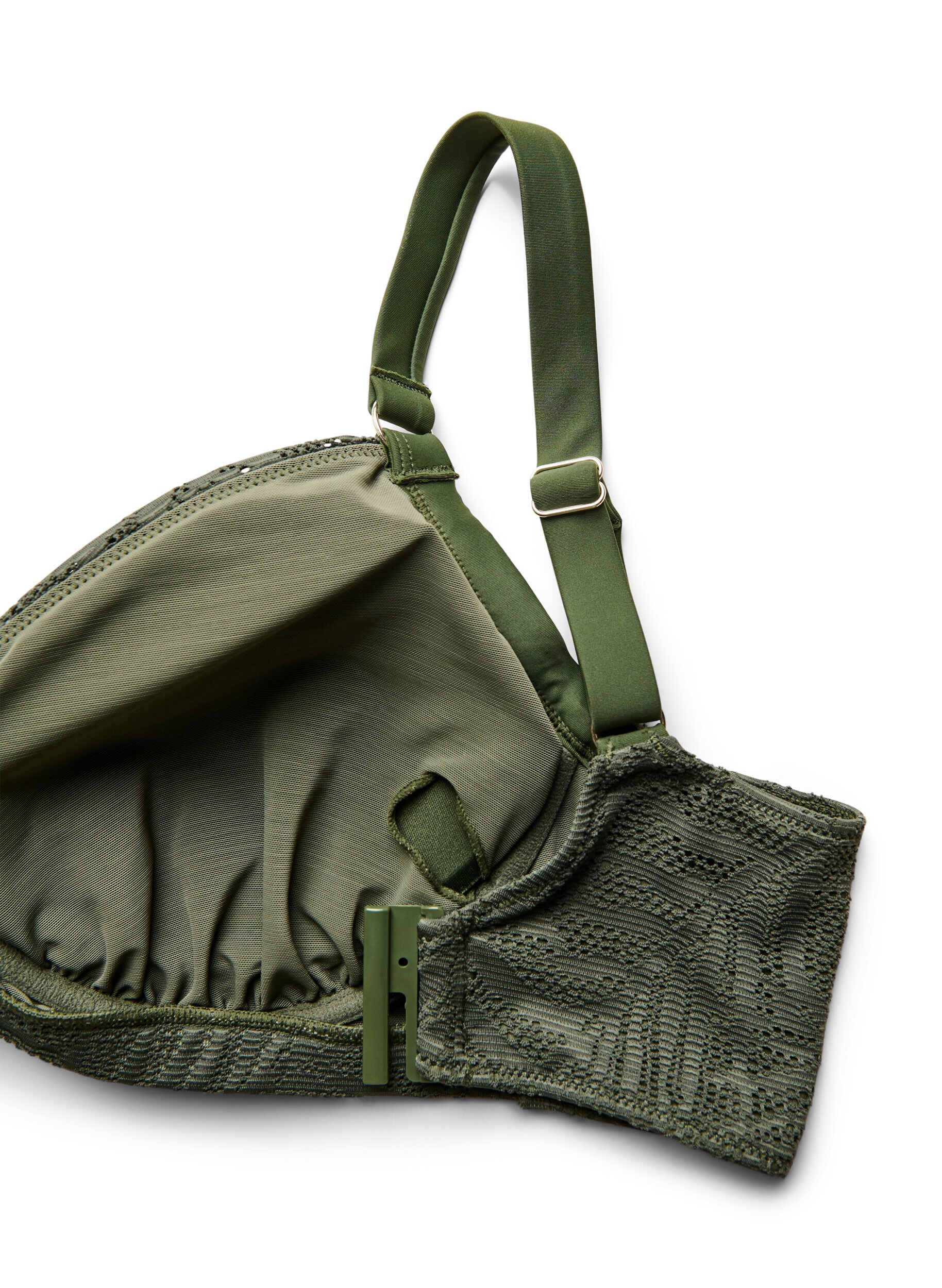 ZizziBrasilianischer Bikini-Slip aus strukturiertem Mesh, Gr&uuml;n, Packshot image number 3