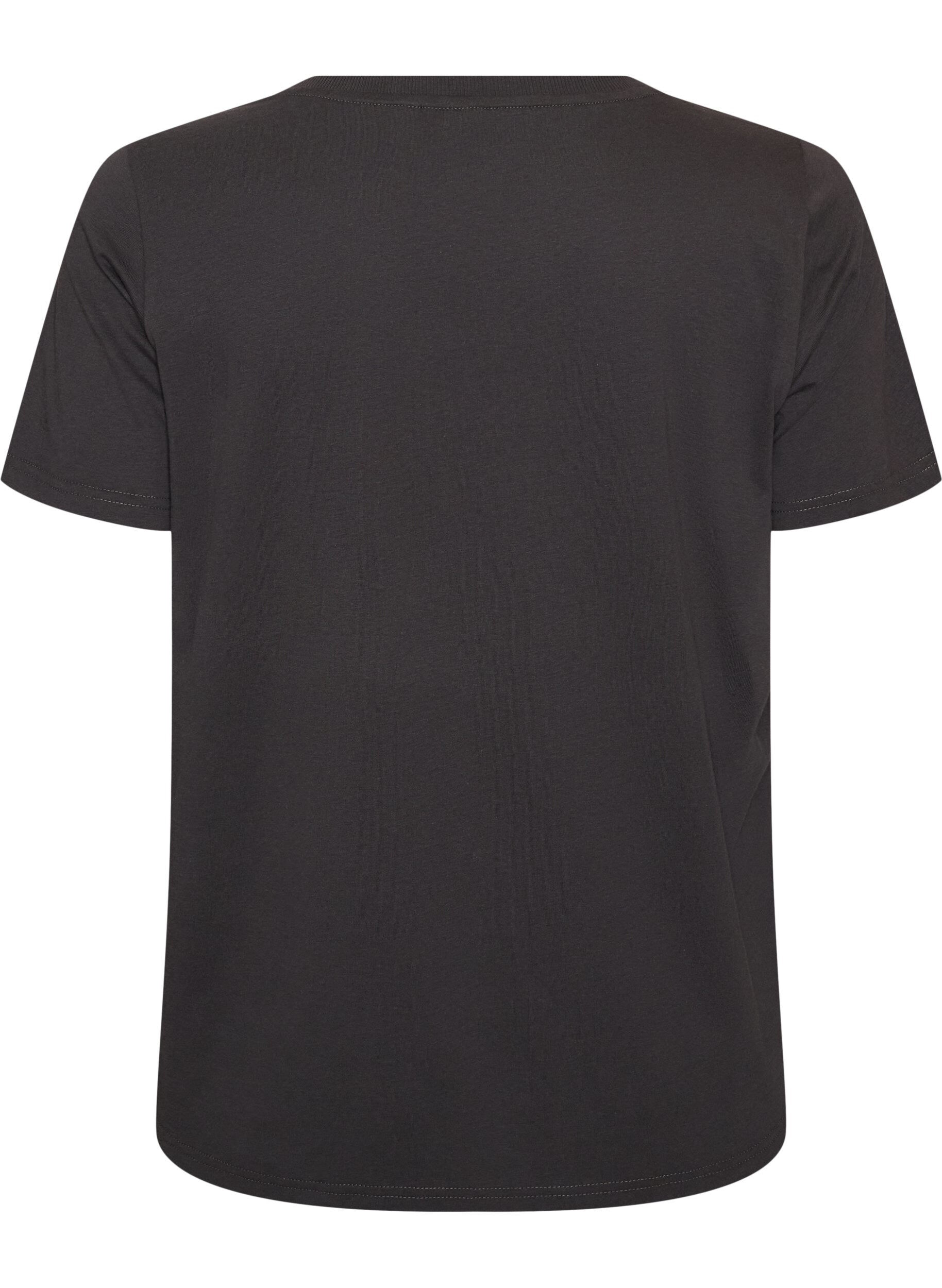 ZizziT-Shirt aus Baumwolle mit Frontprint, Grau, Packshot image number 1