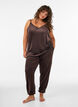 Lockere Hose aus Velours, Braun, Model image number 1