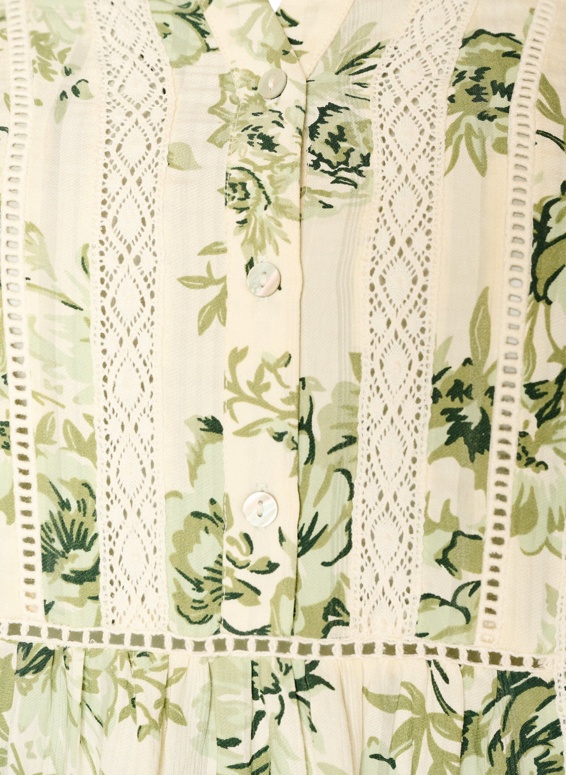 ZizziBluse mit Print und 1/2-&Auml;rmeln, Gr&uuml;n, Packshot image number 2