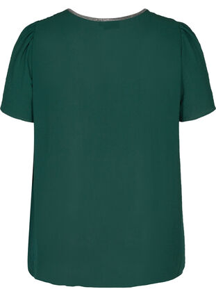 Einfarbige Bluse mit kurzen Ärmeln, Pine Grove, Packshot image number 1