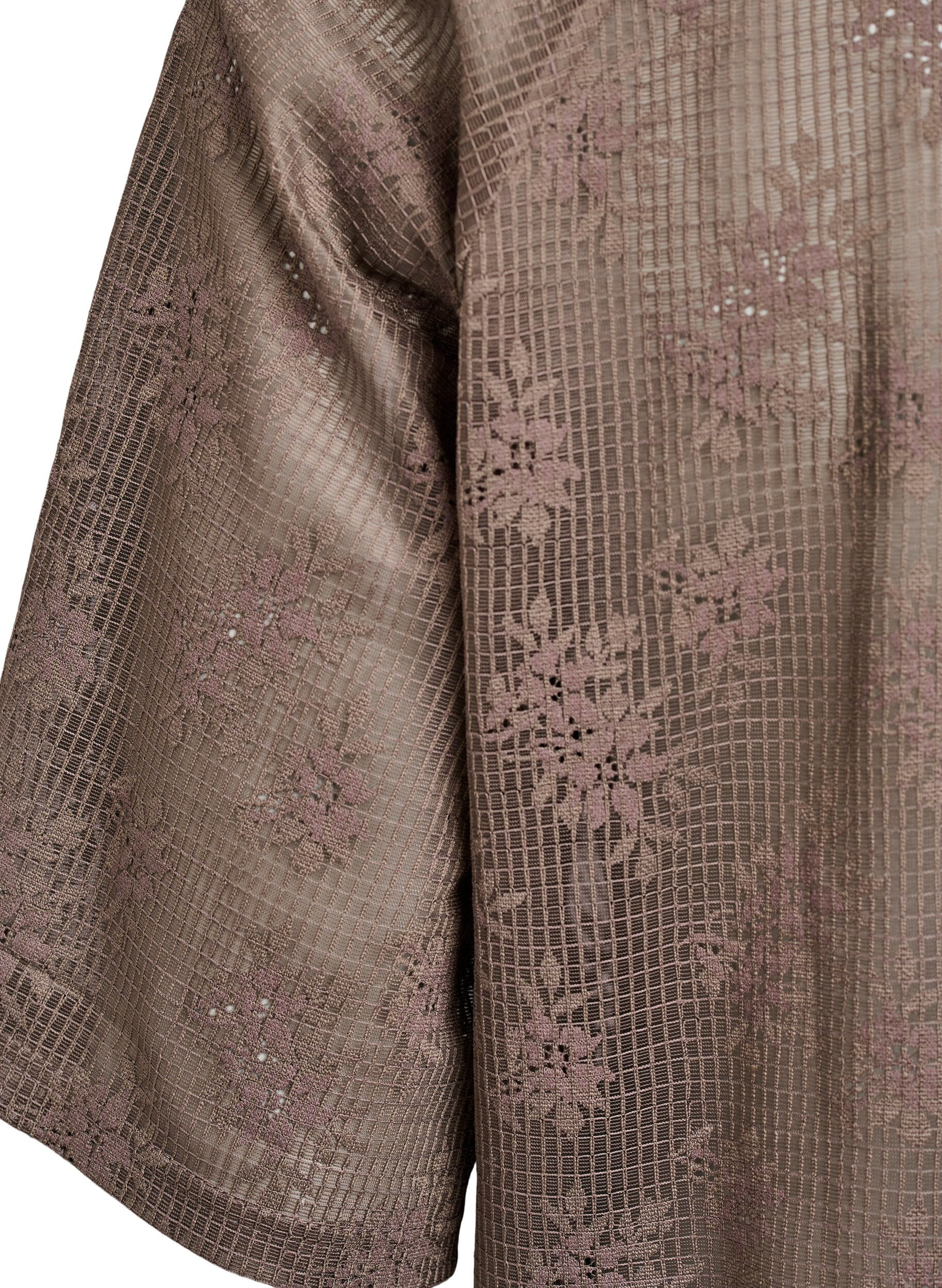 ZizziT-Shirt aus Spitze mit Textaufdruck, Braun, Packshot image number 3