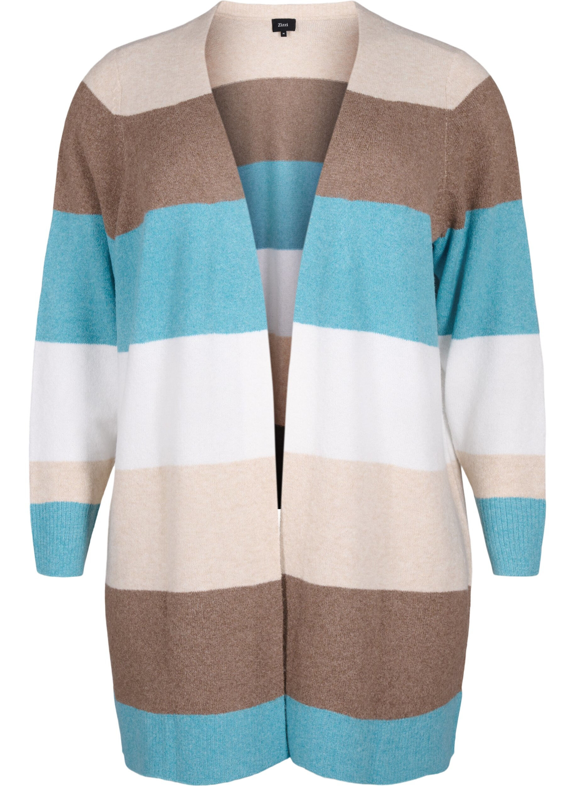 ZizziLange Strickjacke mit offener Vorderseite, Reef Waters Mel Comb, Packshot image number 0