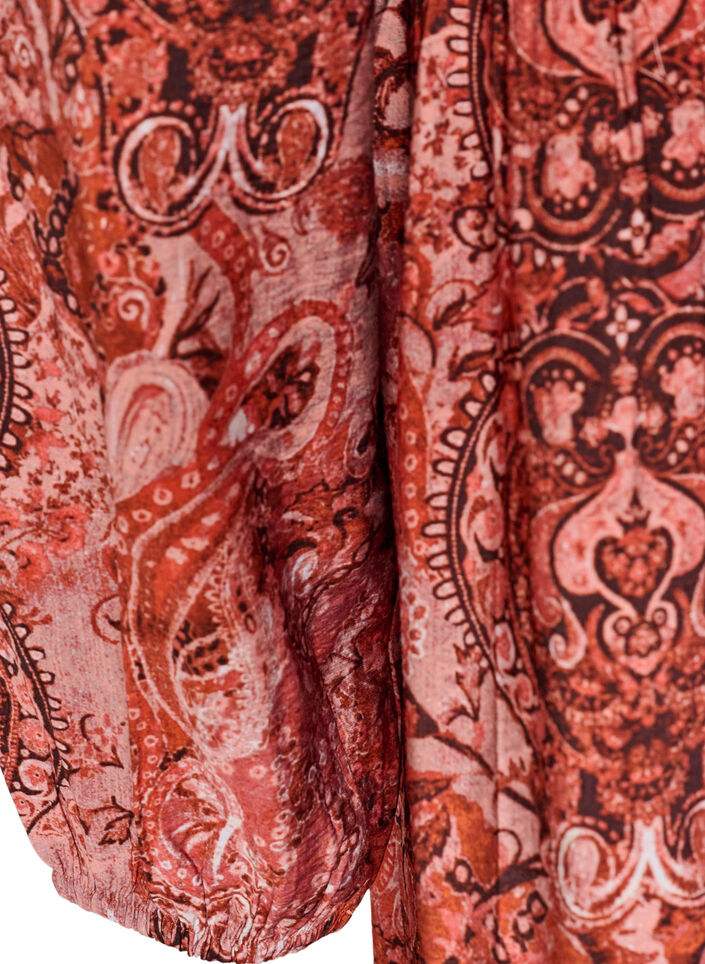 Midi-Kleid aus Viskose mit Paisleymuster, Orange, Packshot image number 3