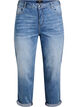 7/8-Jeans mit Umschlag und hoher Taille, Blau, Packshot image number 0