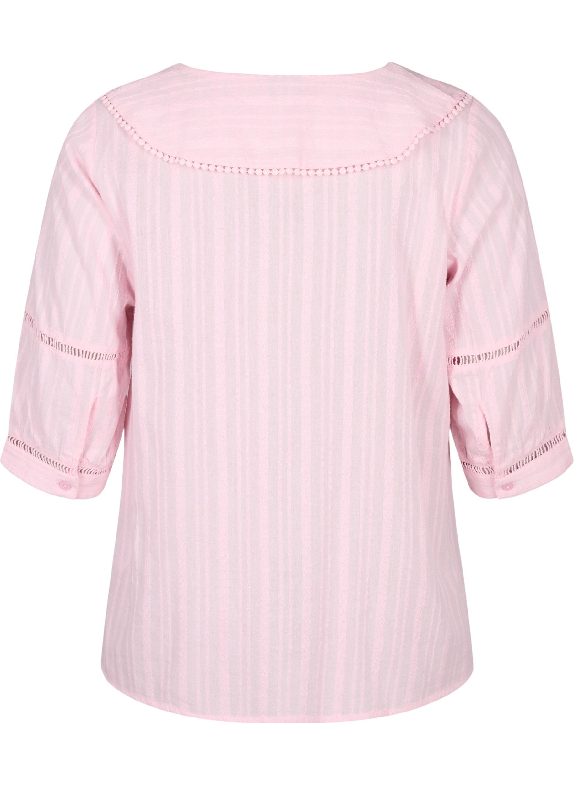 ZizziBluse mit 3/4-&Auml;rmeln und Spitze, Almond Blossom, Packshot image number 1