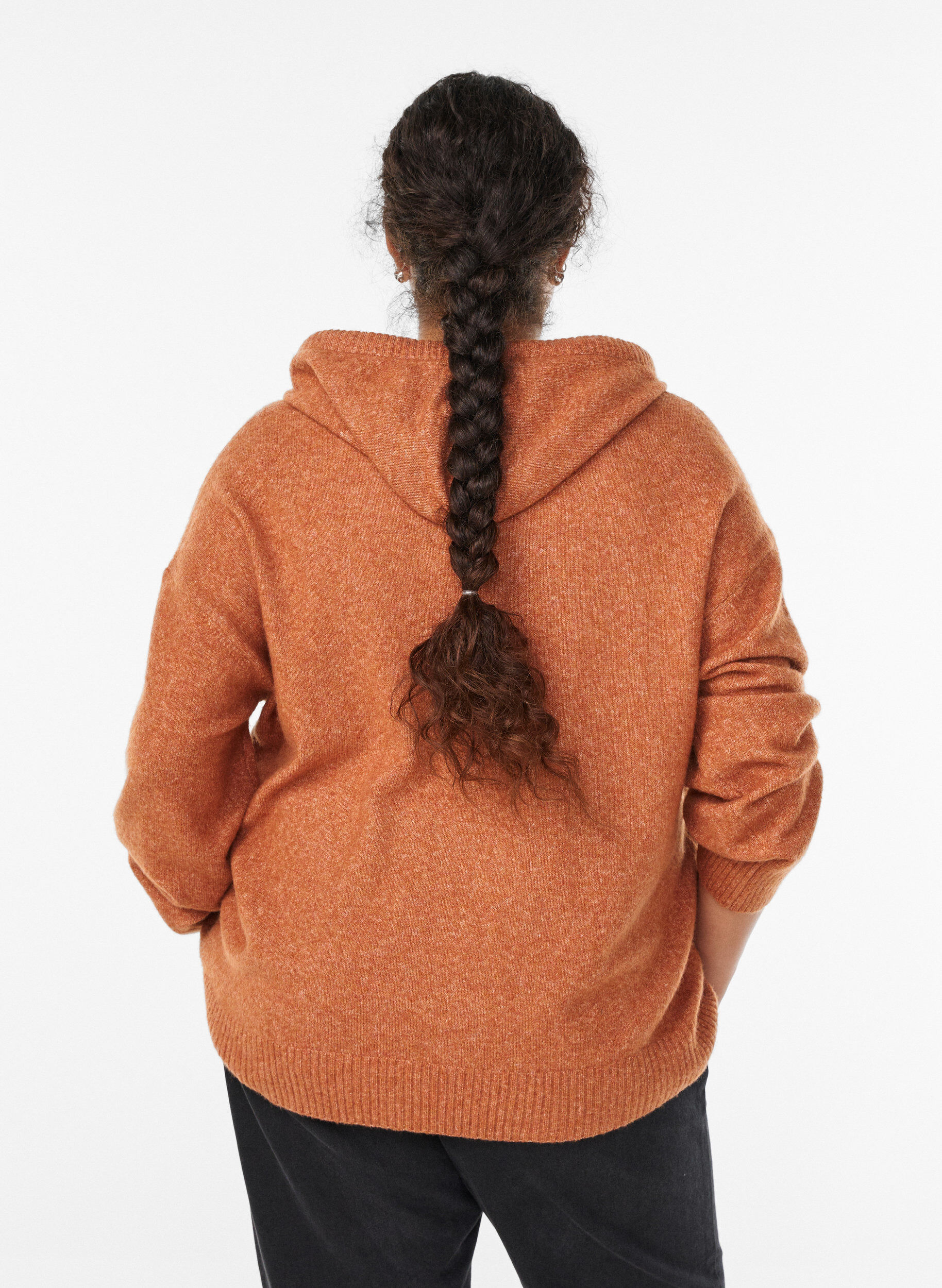 ZizziStrick-Hoodie, Orange, Model image number 2