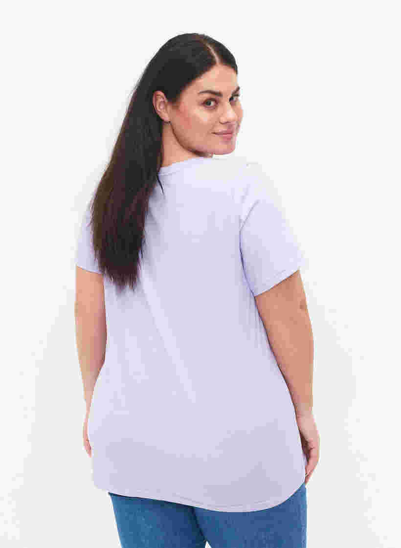 T-Shirt aus Baumwolle mit Print, Lavender COLOR, Model image number 1