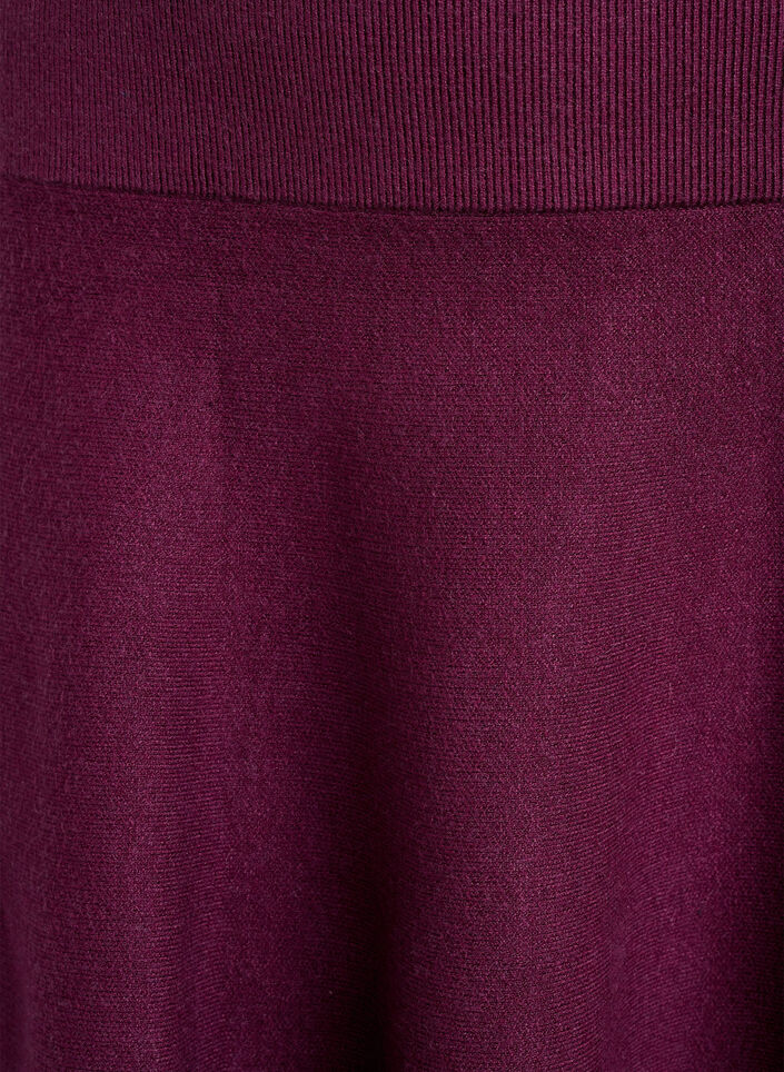 Kurzer Strickrock in A-Linie, Dunkles Bordeaux, Packshot image number 2