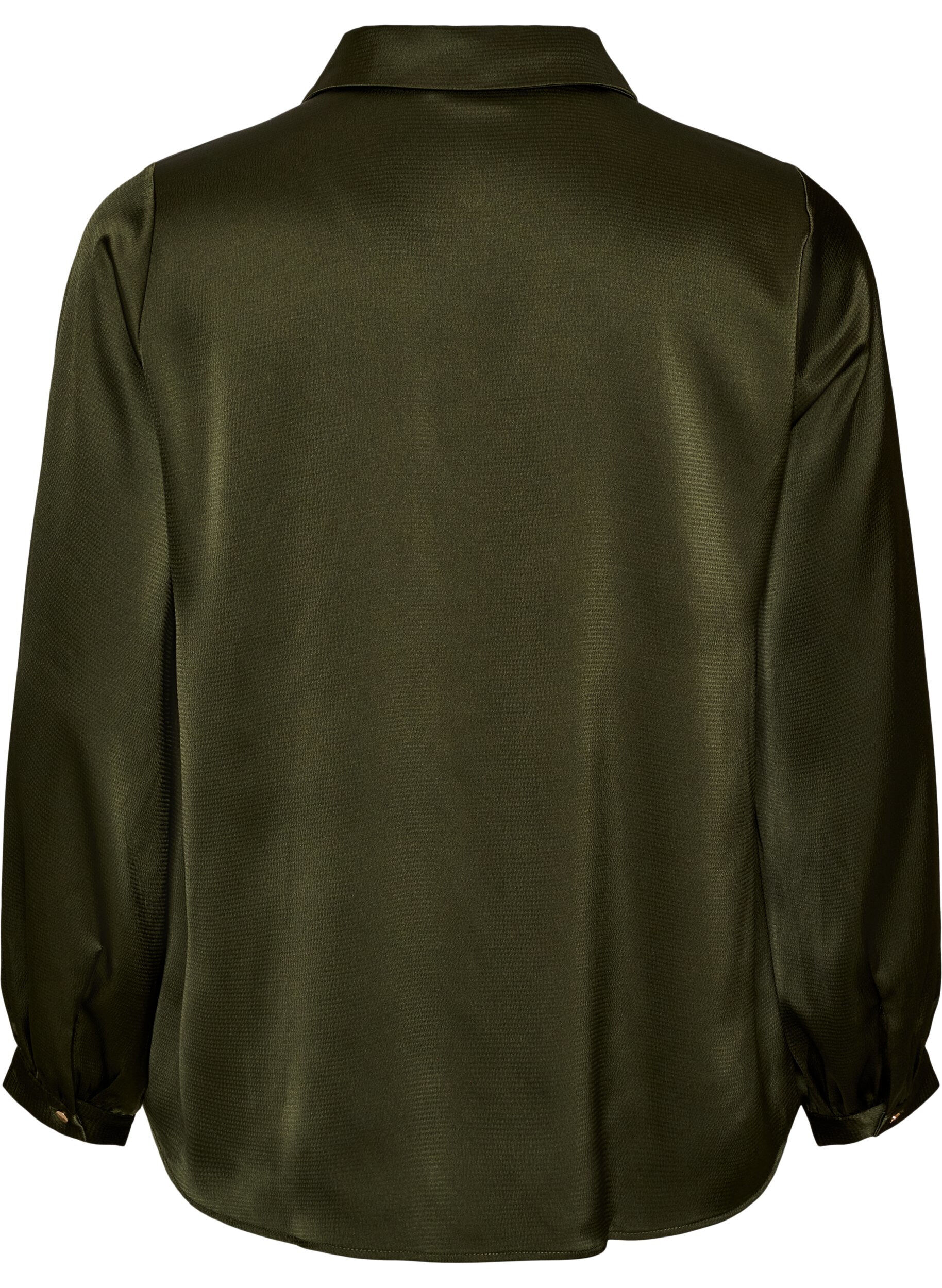 ZizziBluse mit Hemdkragen und V-Ausschnitt, Gr&uuml;n, Packshot image number 1
