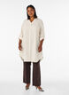 Lange Bluse aus Leinen und Viskose, Beige, Model image number 0