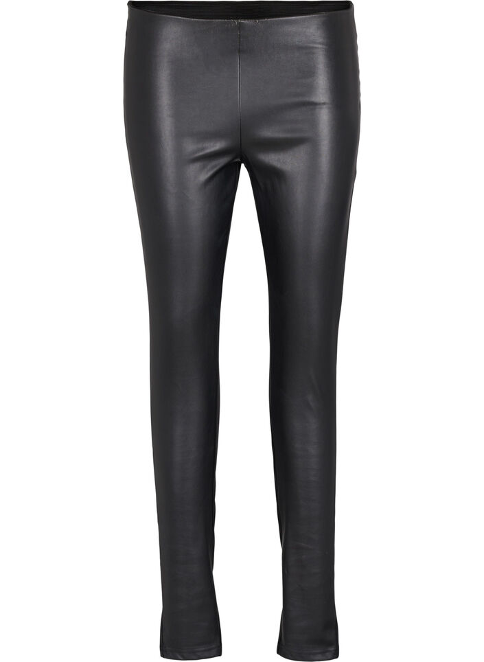Leggings aus Lederimitat, Black, Packshot image number 0