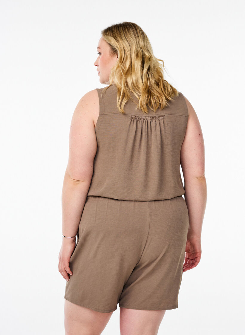 Kurze Hose mit Taschen und elastischem Bund, Braun, Model image number 2