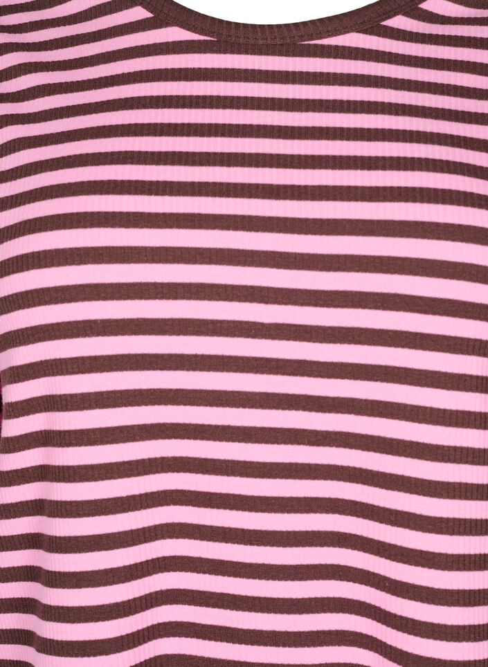 Gestreifte Bluse mit langen &Auml;rmeln, Pink, Packshot image number 2