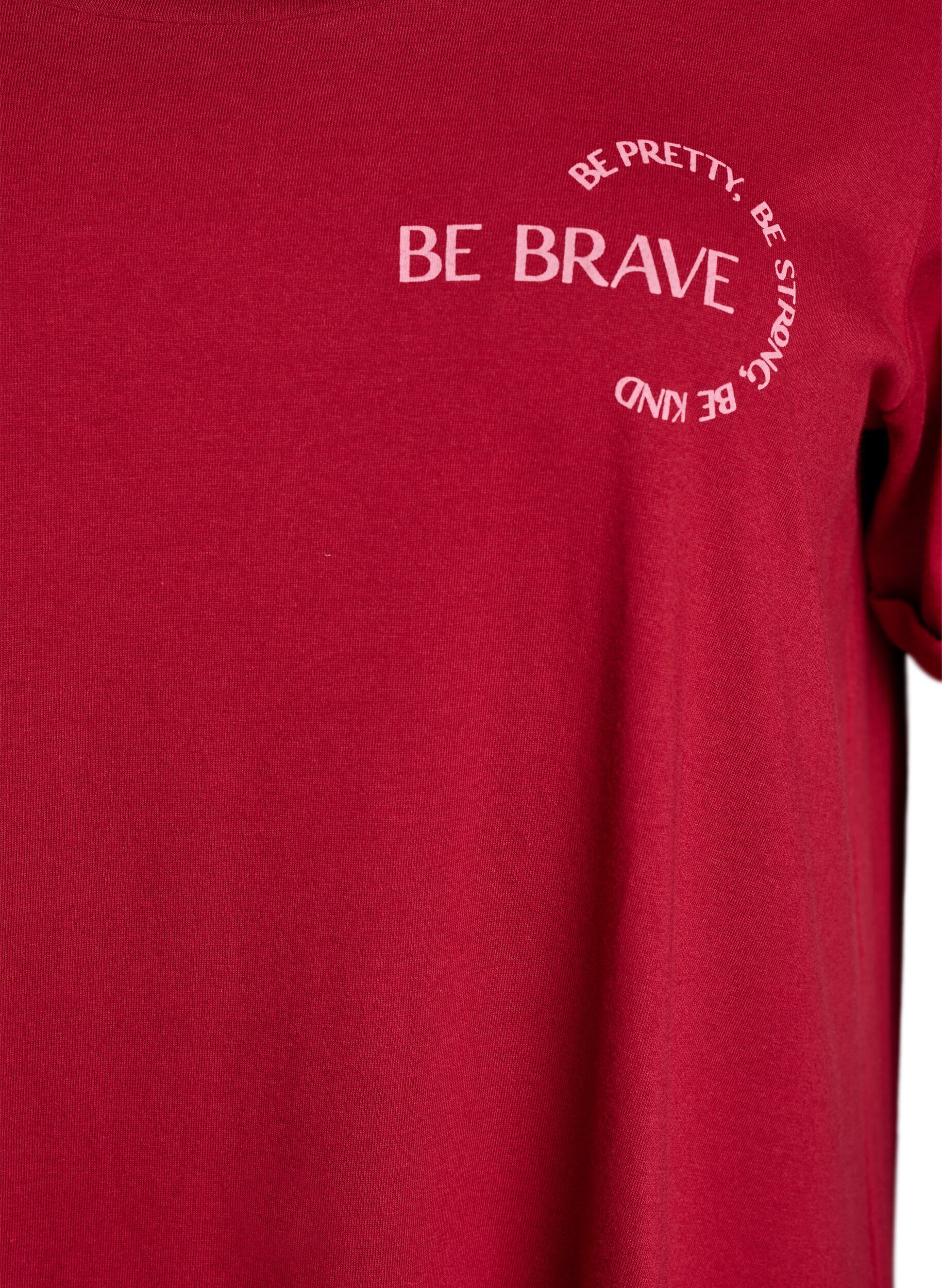 ZizziKurz&auml;rmeliges Nachthemd aus Bio-Baumwolle, Rot, Packshot image number 2