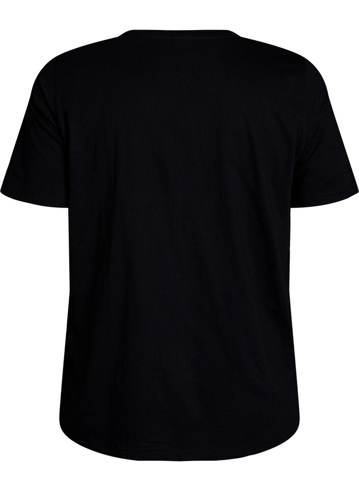 T-Shirt mit Print, Schwarz, Packshot image number 1