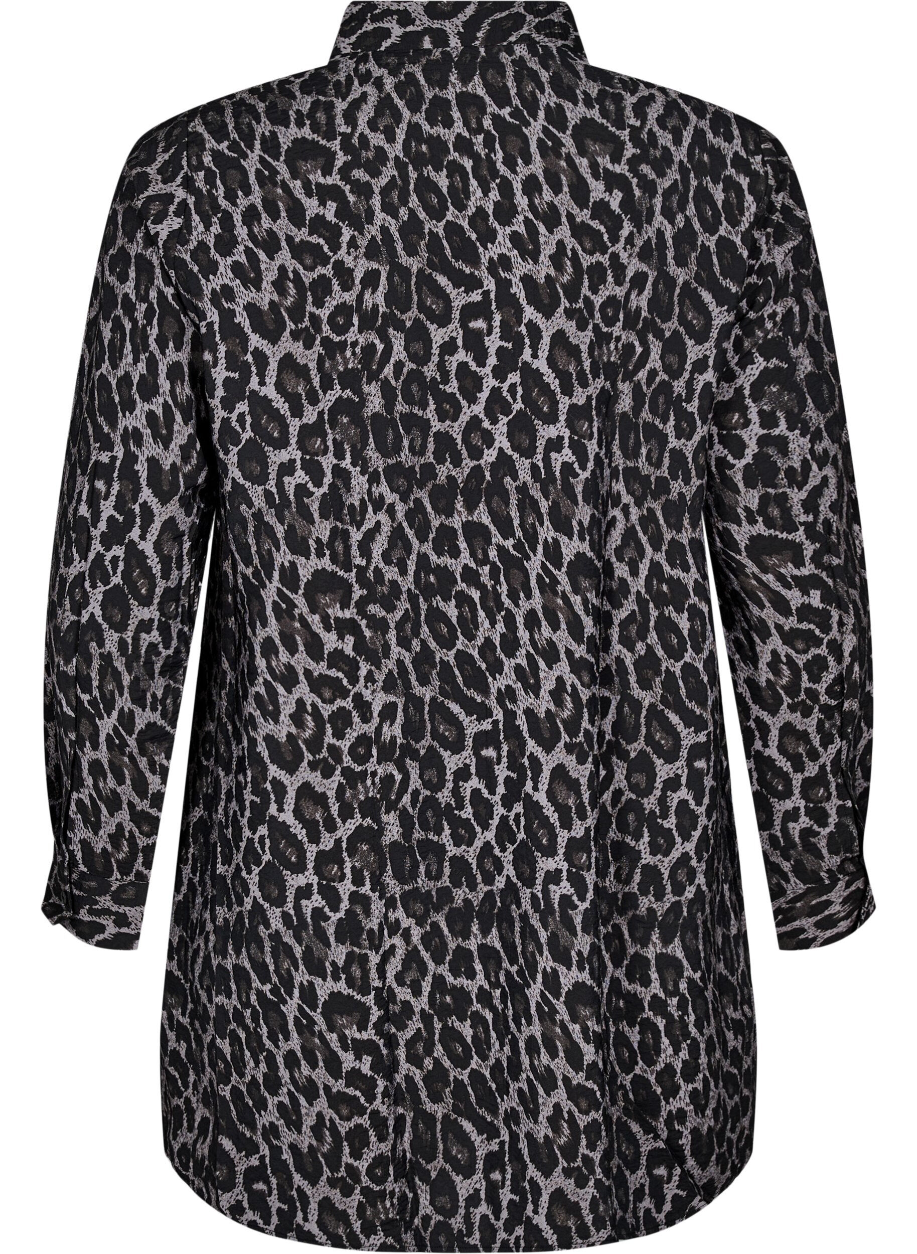 ZizziLange Bluse mit Leopardenmuster, Grau, Packshot image number 1