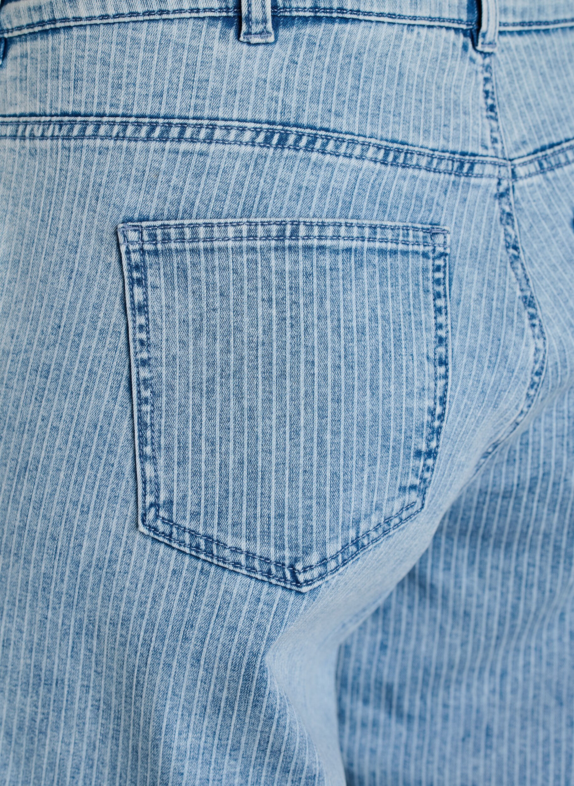 ZizziCulotte-Jeans mit Nadelstreifen und weitem Bein, Blau, Packshot image number 3