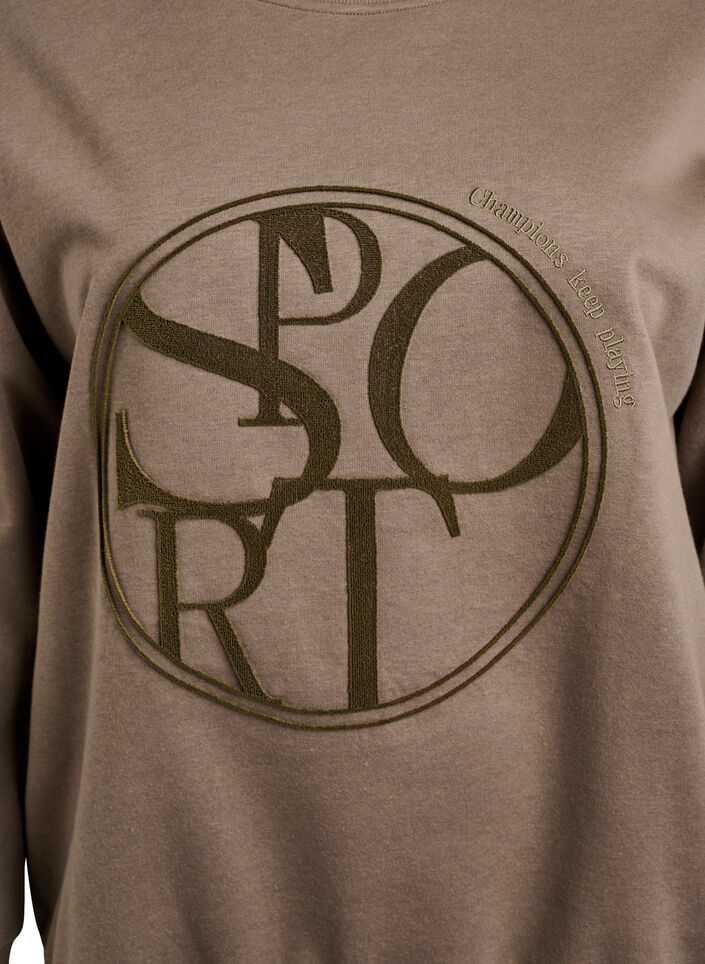 Sweatshirt mit Print, Walnut, Packshot image number 3