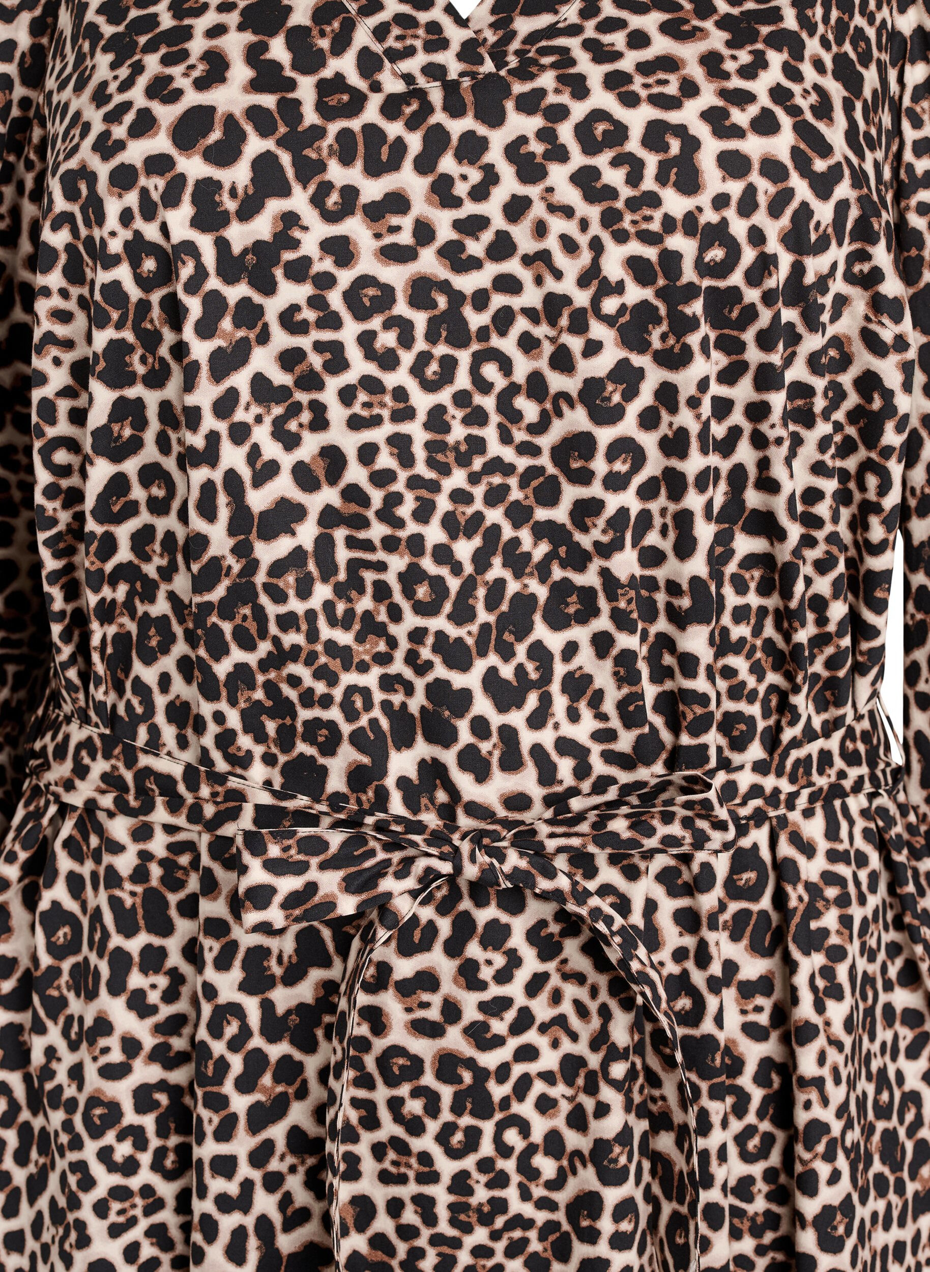 ZizziKleid aus Bio-Baumwolle mit Bindeg&uuml;rtel, Braun, Packshot image number 2