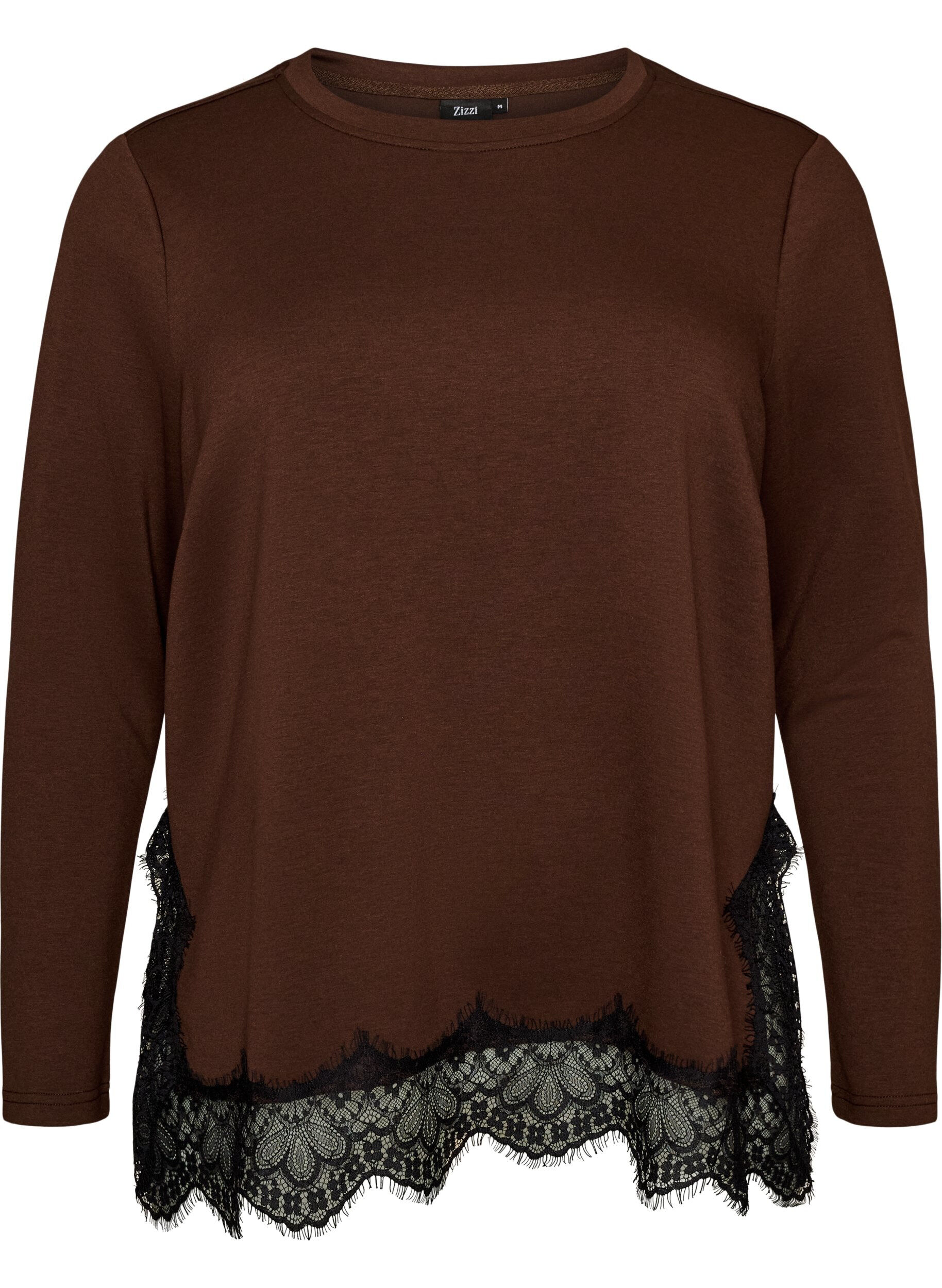 Bluse aus Jersey mit Spitzen