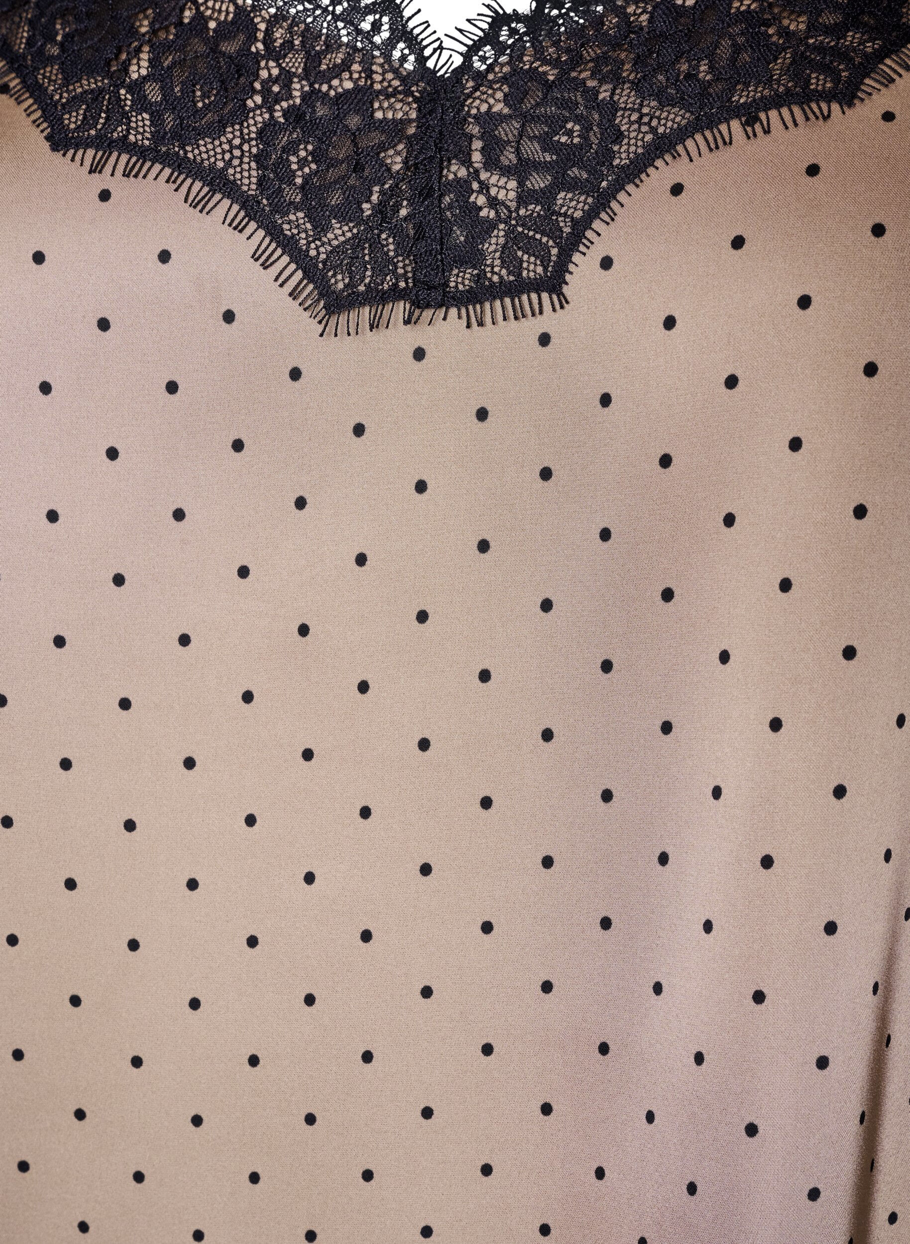 ZizziTr&auml;gertop mit Spitze und asymmetrischem Saum, Beige, Packshot image number 2